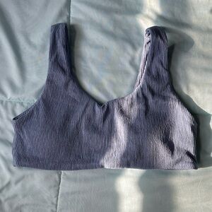 Shein Blue Ribbed Swimsuit Top with padding